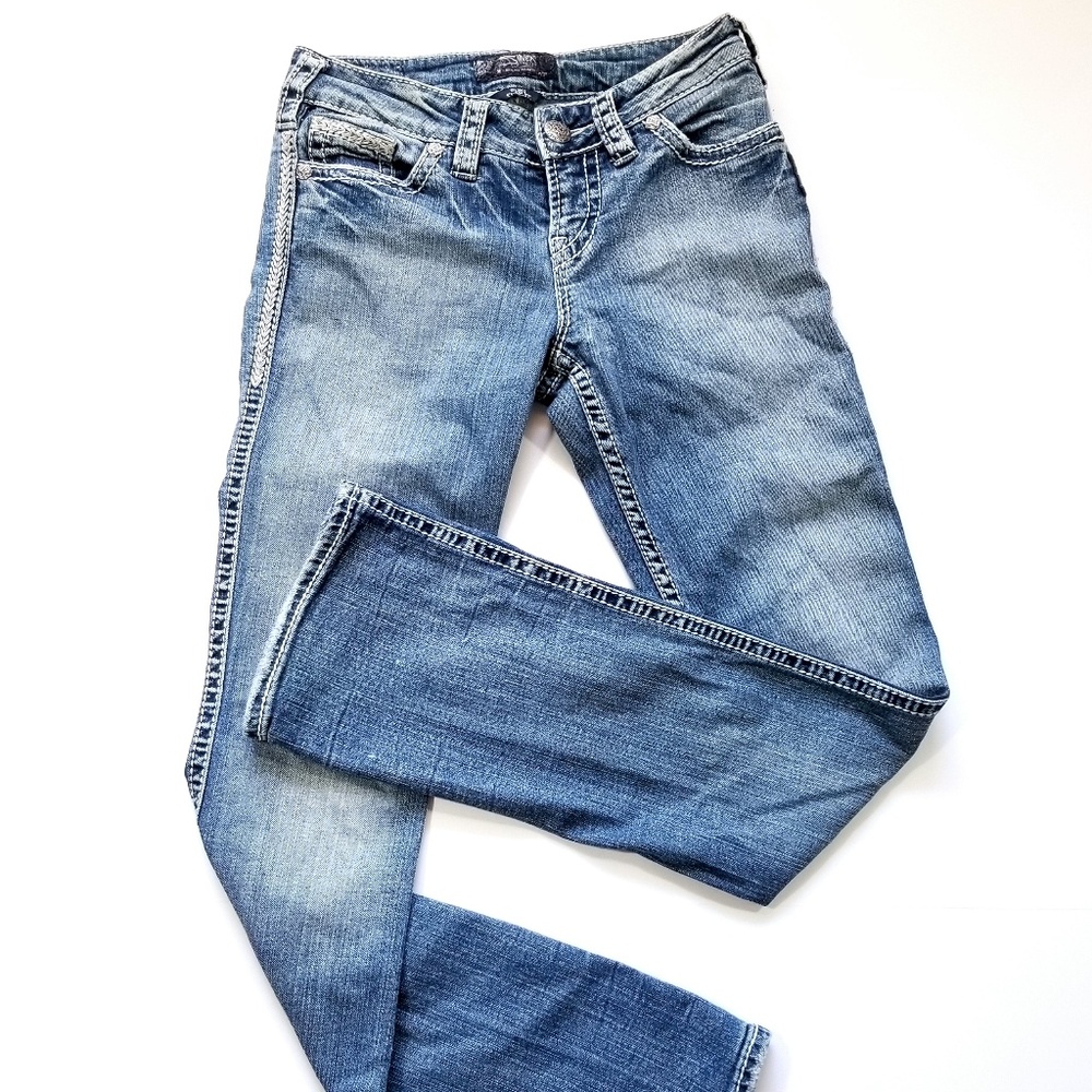 Silver Jeans Suki Flap 17" Thick Stitch